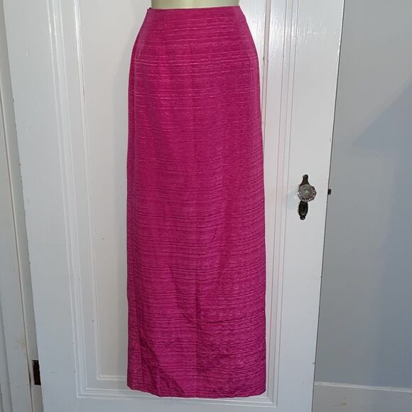 Vtg 80s Bridal Originals bright fuchsia pink 2 pc taffeta dressy outfit - Picture 10 of 13